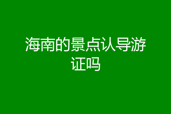 海南的景点认导游证吗