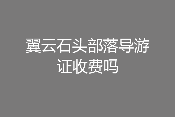 翼云石头部落导游证收费吗