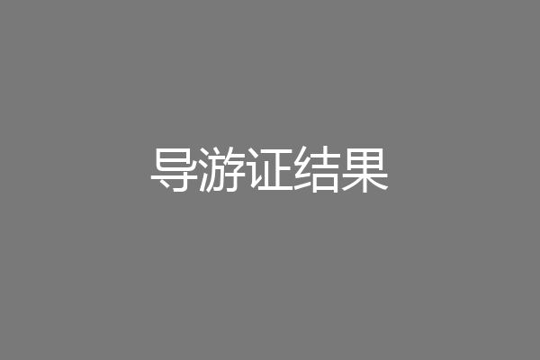导游证结果