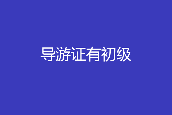 导游证有初级