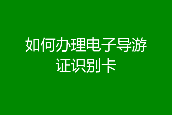 如何办理电子导游证识别卡