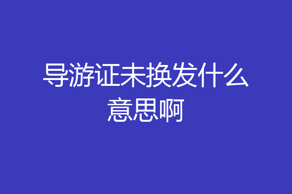 导游证未换发什么意思啊