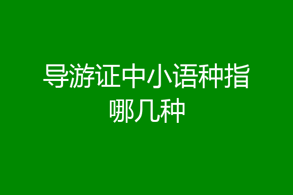 导游证中小语种指哪几种