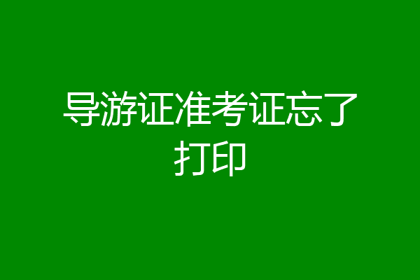 导游证准考证忘了打印