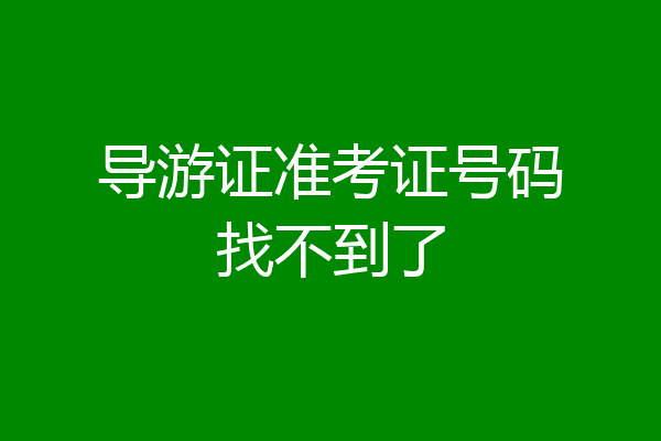 导游证准考证号码找不到了