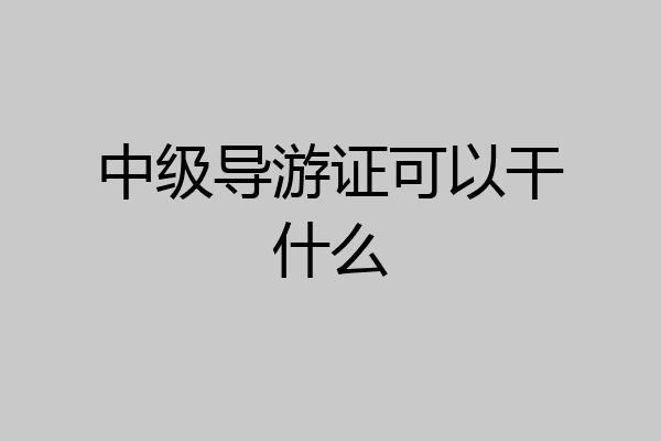 中级导游证可以干什么