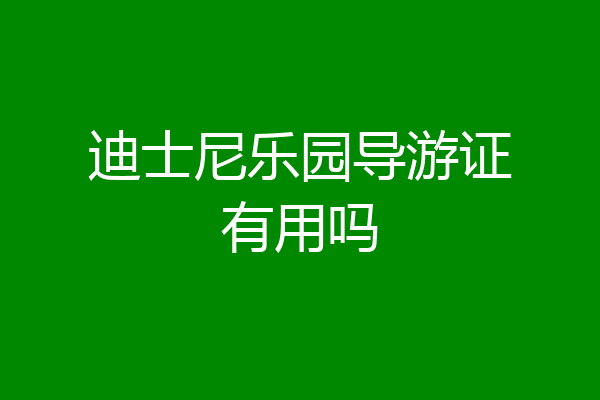 迪士尼乐园导游证有用吗