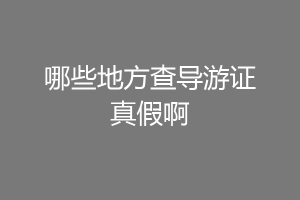 哪些地方查导游证真假啊
