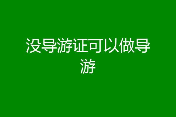 没导游证可以做导游