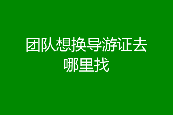 团队想换导游证去哪里找