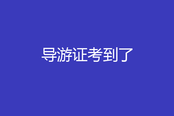 导游证考到了