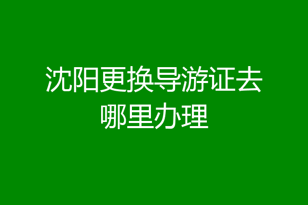 沈阳更换导游证去哪里办理