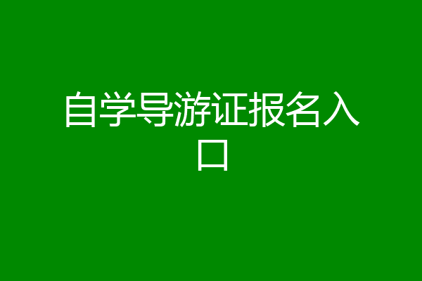 自学导游证报名入口