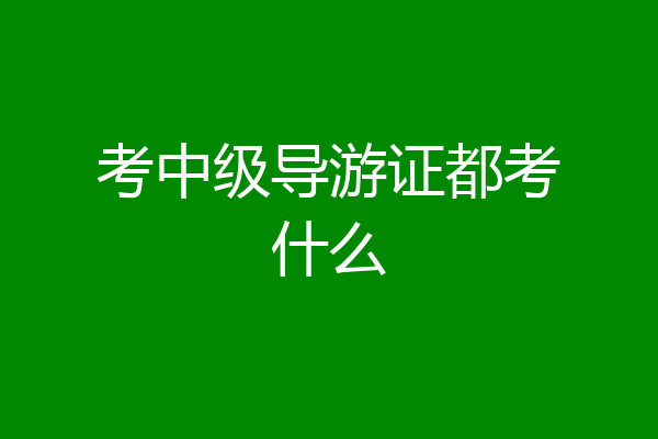 考中级导游证都考什么