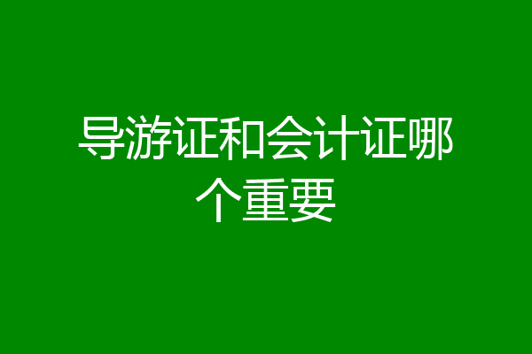 导游证和会计证哪个重要