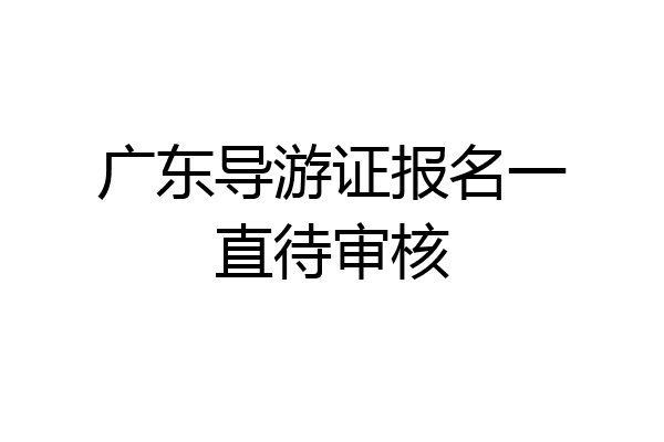 广东导游证报名一直待审核