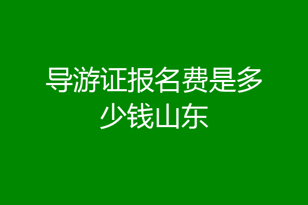 导游证报名费是多少钱山东