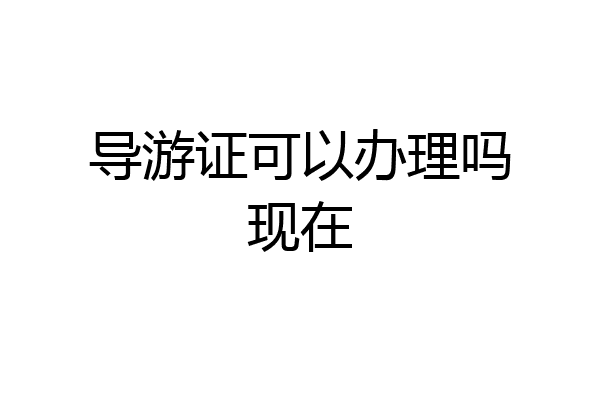导游证可以办理吗现在