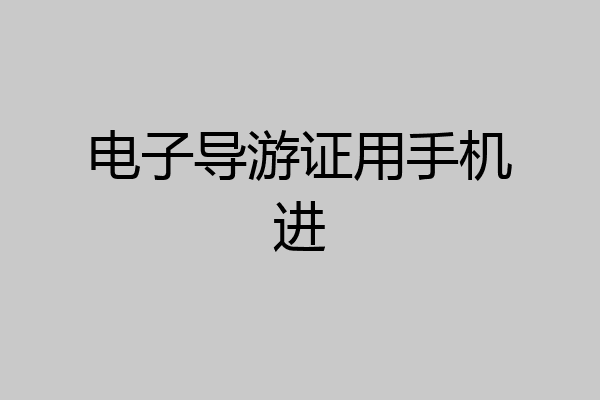 电子导游证用手机进