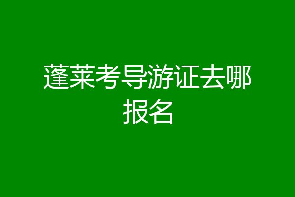 蓬莱考导游证去哪报名