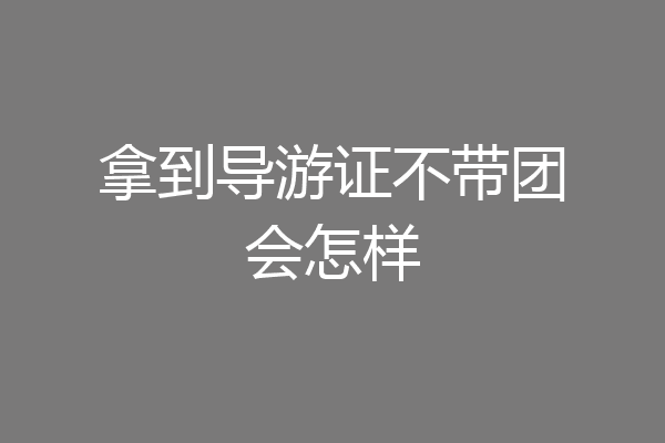 拿到导游证不带团会怎样