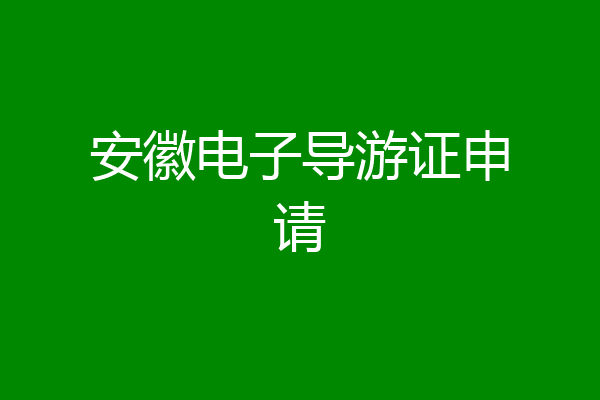 安徽电子导游证申请