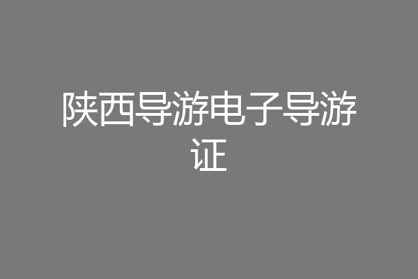 陕西导游电子导游证