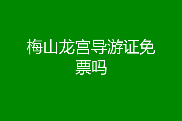 梅山龙宫导游证免票吗
