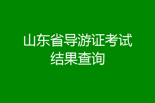 山东省导游证考试结果查询