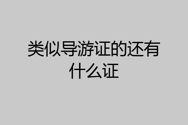 类似导游证的还有什么证