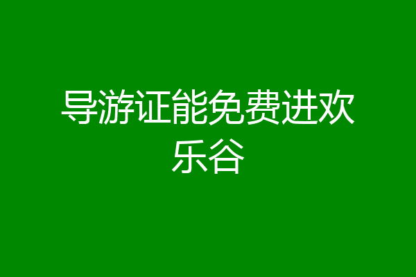 导游证能免费进欢乐谷