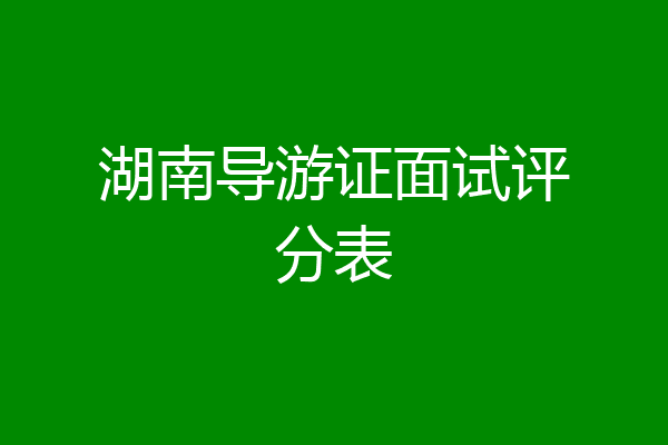 湖南导游证面试评分表