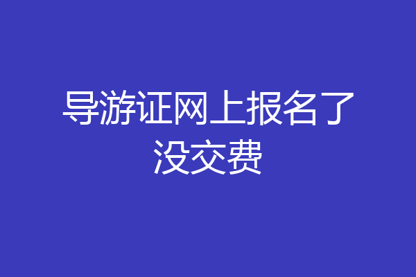 导游证网上报名了没交费