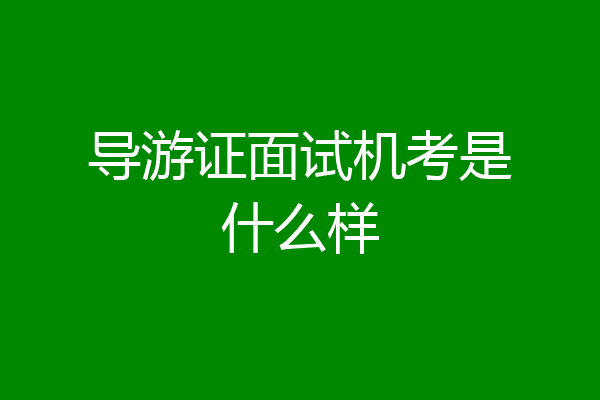 导游证面试机考是什么样