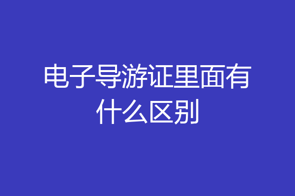 电子导游证里面有什么区别