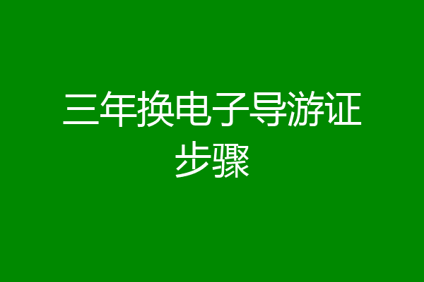 三年换电子导游证步骤