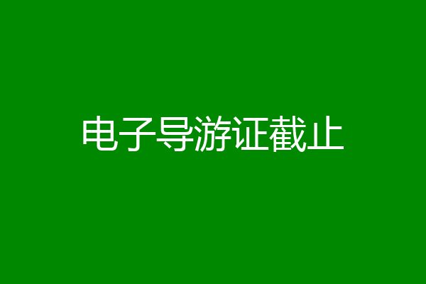 电子导游证截止