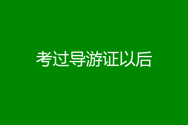 考过导游证以后