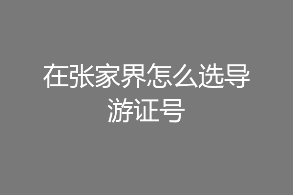 在张家界怎么选导游证号