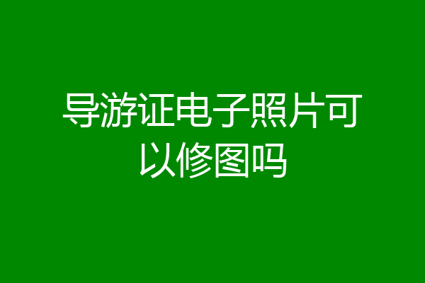导游证电子照片可以修图吗