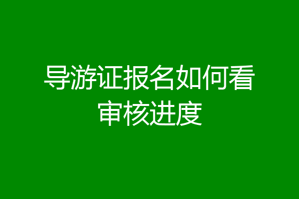 导游证报名如何看审核进度