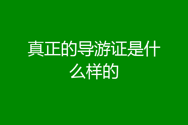 真正的导游证是什么样的