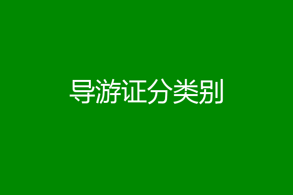 导游证分类别