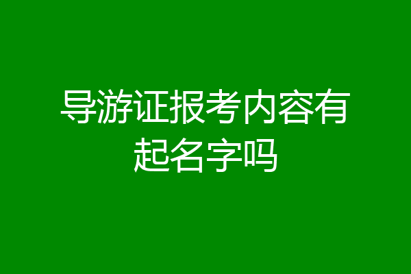 导游证报考内容有起名字吗