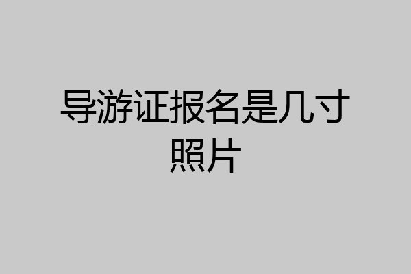 导游证报名是几寸照片