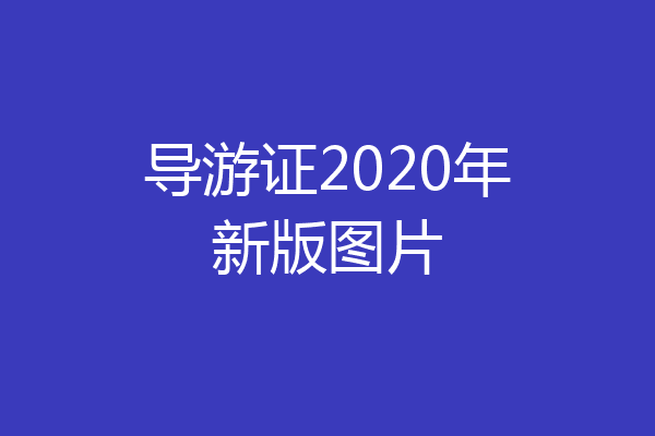 导游证2020年新版图片