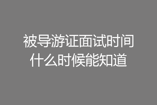 被导游证面试时间什么时候能知道