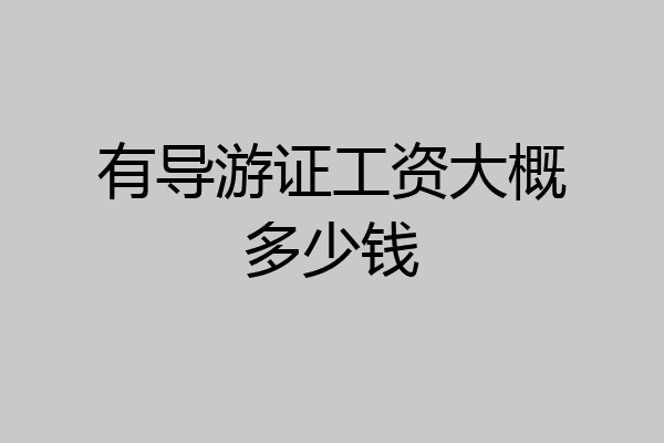 有导游证工资大概多少钱