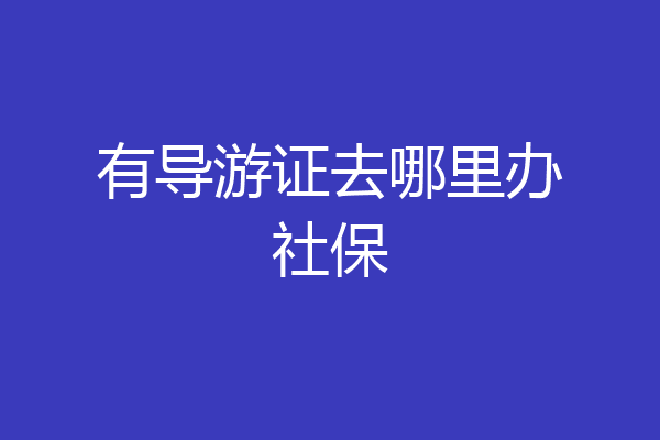 有导游证去哪里办社保