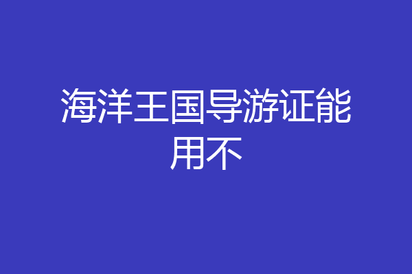 海洋王国导游证能用不